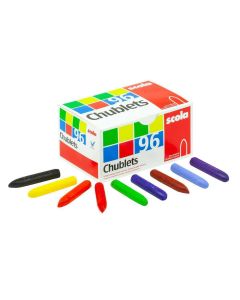 Chublet Crayons 57 x 10mm 12 Assorted Colours - Pack of 96