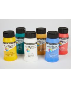 System 3 Original Acrylic Colours 500ml - Set 3