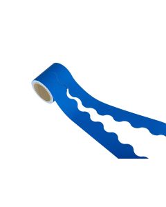 EduCraft Scalloped Card Border Rolls - 57mm x 15m - Blue