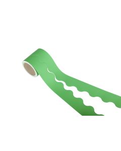 EduCraft Scalloped Card Border Rolls - 57mm x 15m - Green