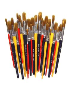 Nylon Soft Brushes Assorted Flat - Pack of 30